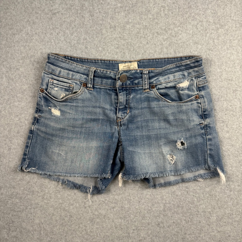 Vintage Aeropostale Shorts Womens 1/2 Denim Distressed Cut Off Low‎ Rise Y2K